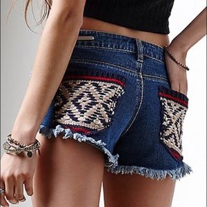 ✨PS ERIN WASSON✨Knit Pocket Denim Shorts